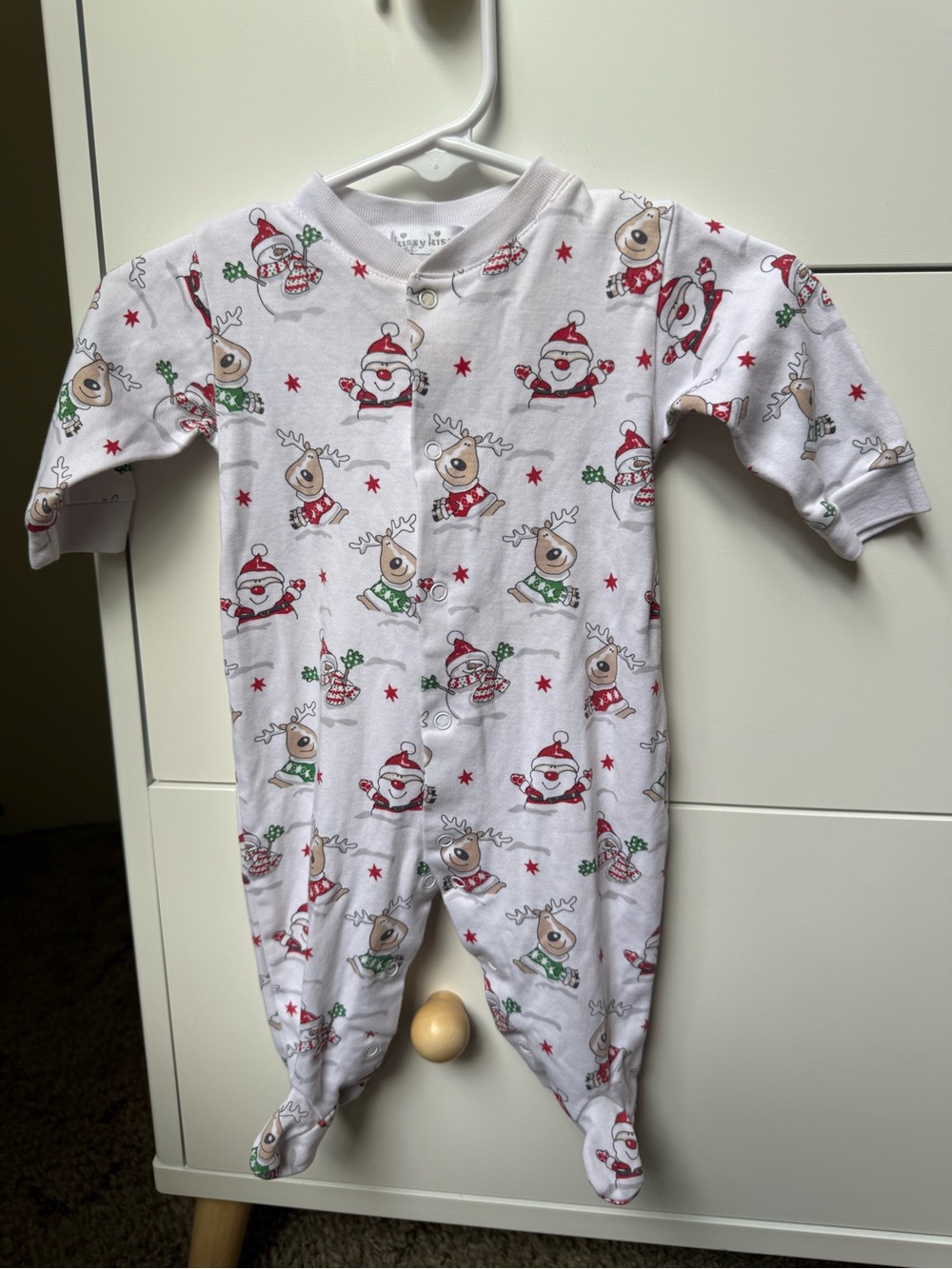 Kissy Kissy Christmas footie pajamas